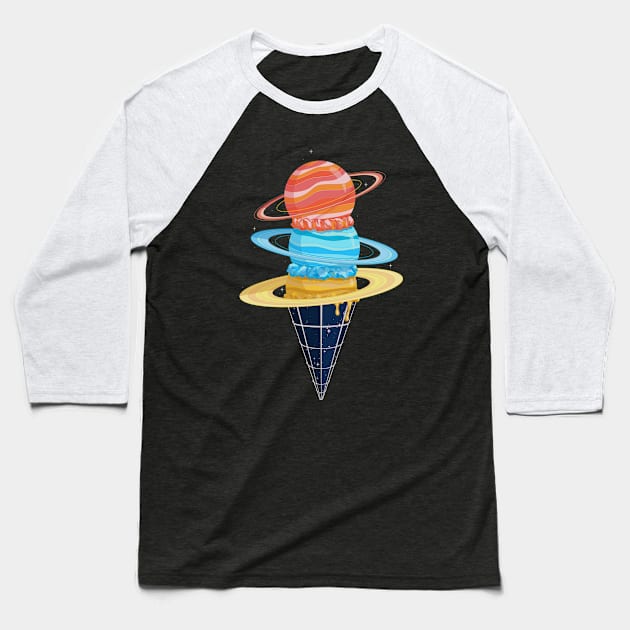 Space-Time Cone-Tinuum (Dark) Baseball T-Shirt by TenkenNoKaiten